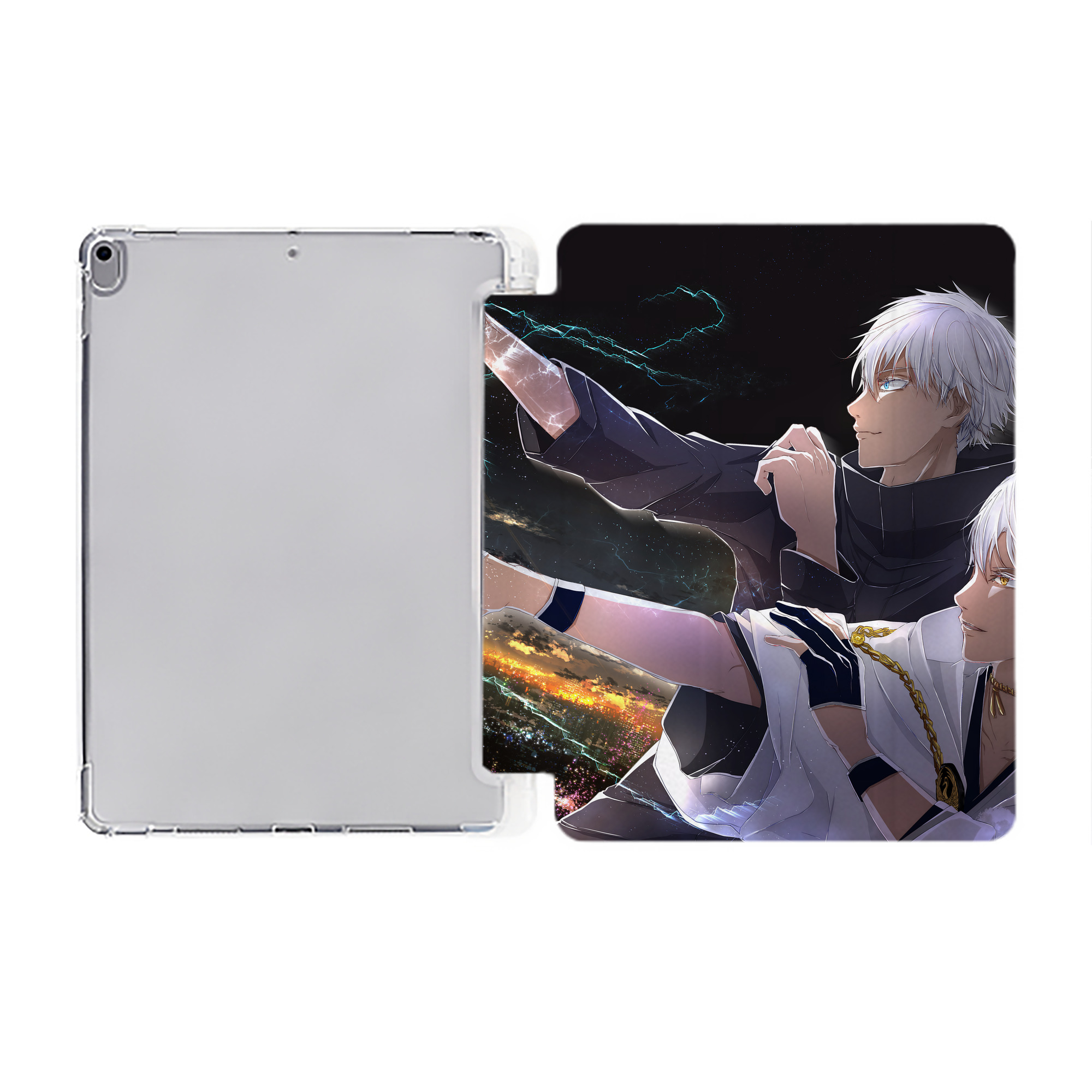 （画像用） 呪術廻戦 Jujutsu Kaisen IPad ケース ペン収納付き 三つ折りスタンド PUレザー×シリコン 対応機種9.5/10.5/10.9インチ